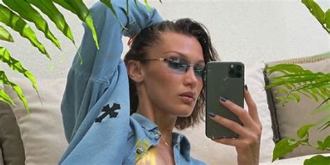 bella hadid boobs|Bella Hadid Poses Topless with Gold Nipple Paint on Instagram